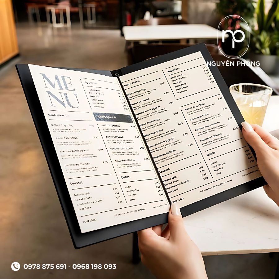 Menu quán nước